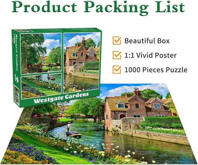 Detalle de Westgate Gardens Historic River Tour 1000-piece Jigsaw Puzzle for Adults