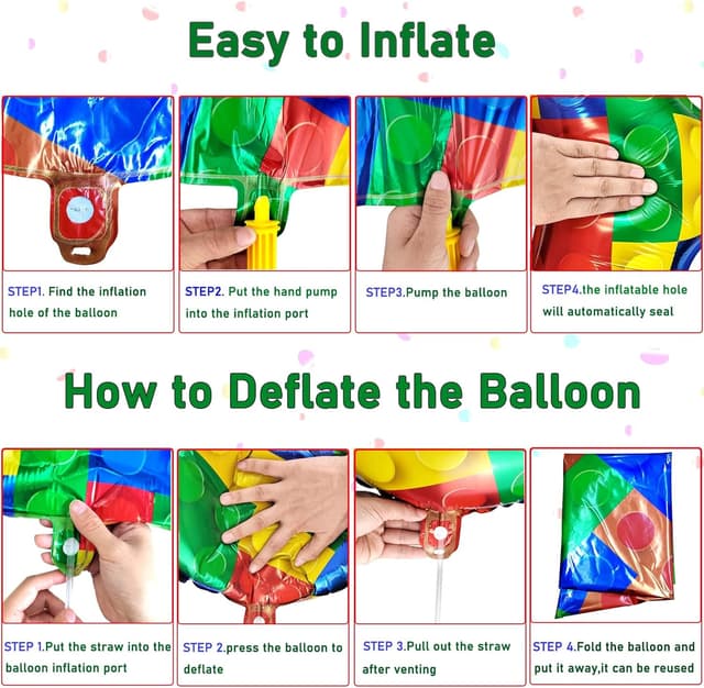 Detalle de CHANGZHONG 32 Inch Building Block Number 2 Foil Mylar Balloon (helium or air) for 2nd birthday