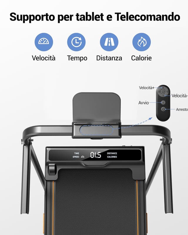 Thumbnail 3 de UMAY Tapis Roulant Elettrico Pieghevole 10 km/h, 3,0 CV