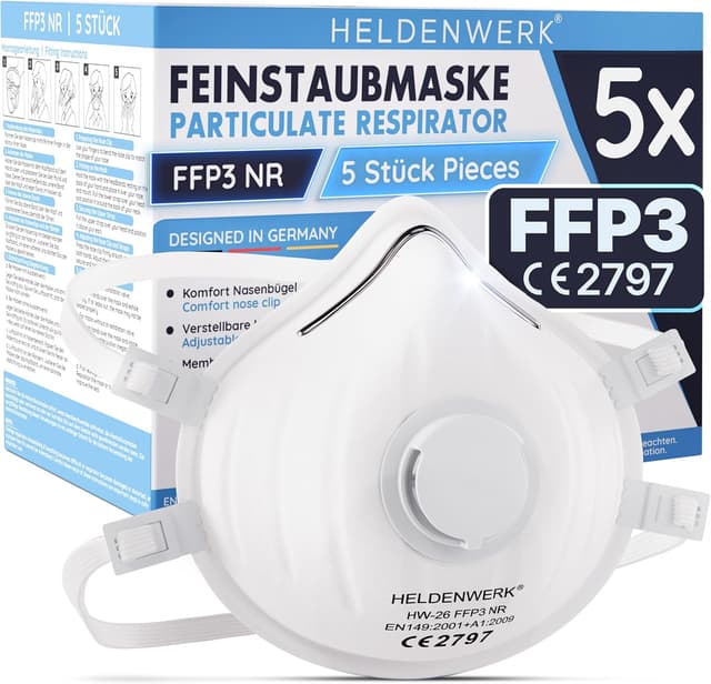 Imagen de HELDENWERK FFP3 Maske mit Ventil – 5er Set en OfertitasTOP