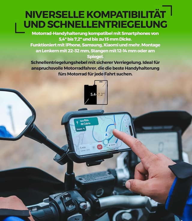 Thumbnail 4 de MOGGAM Handyhalterung Motorrad Antivibration