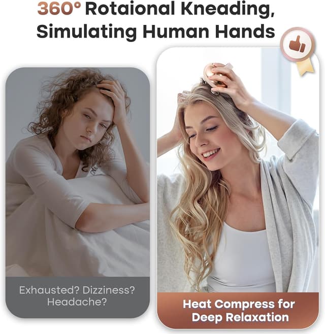 Detalle 2 de arboleaf Heated Head Massager Scalp – electric heated scalp massager with 4 removable claw heads, IPX7 waterproof