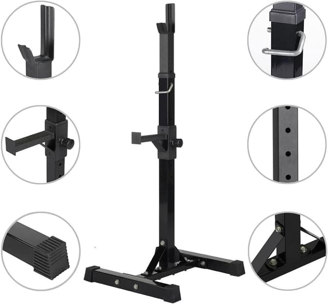 Detalle 2 de Yaheetech coppia rastrelliere porta bilanciere max 250 kg, altezza regolabile (2 pezzi)