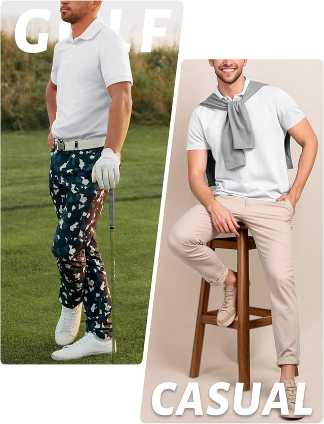 Detalle 2 de TACVASEN Herren Poloshirt Kurzarm – schnelltrocknend, atmungsaktiv und für Sport & Freizeit