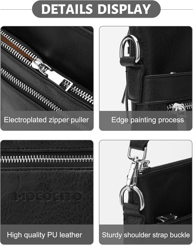 Thumbnail 6 de MOCOCITO vegan leather cross body bag for women with adjustable strap and RFID pocket