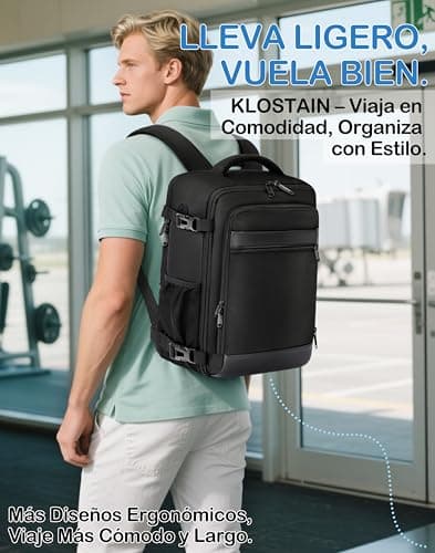 Detalle 2 de KLOSTAIN Mochila de cabina para avión 45x36x20 cm (30 L) con compartimento para portátil de 15,6”