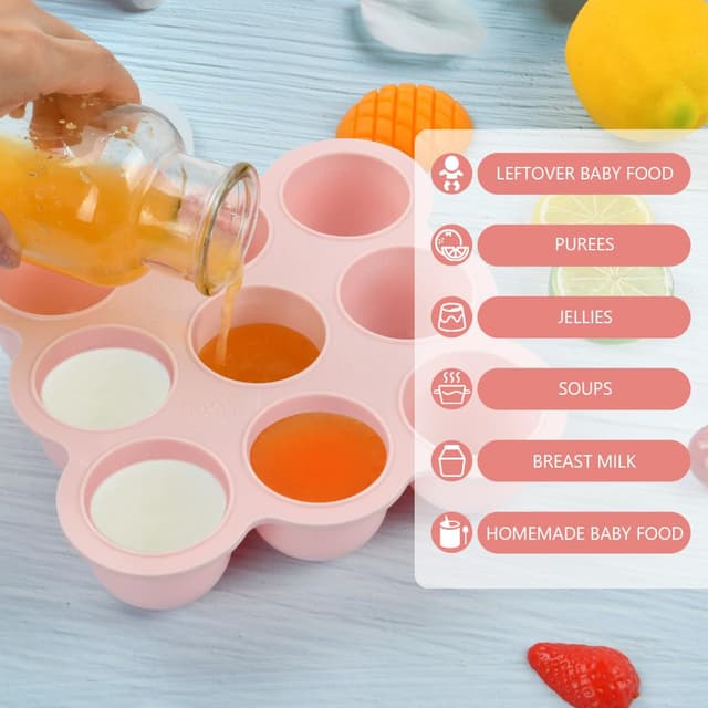 Detalle de Aolso Babynahrungs-Behälter 9 Fächer Rosa