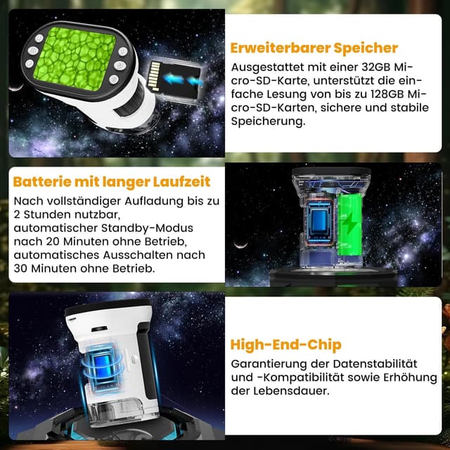 Thumbnail 4 de FIVAVA 1000X tragbares Kinder‑Mikroskop 1000x