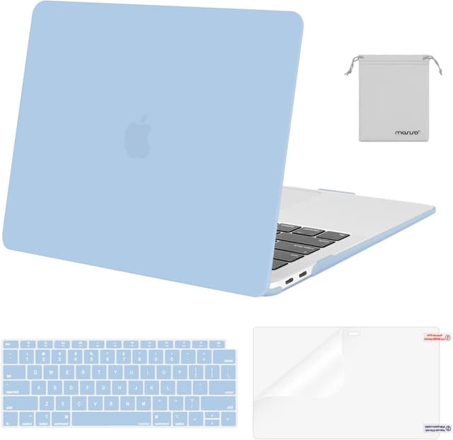 Detalle de MOSISO Compatible Hard Shell Case for MacBook Air 13-inch (M1) 2021–2018, Airy Blue