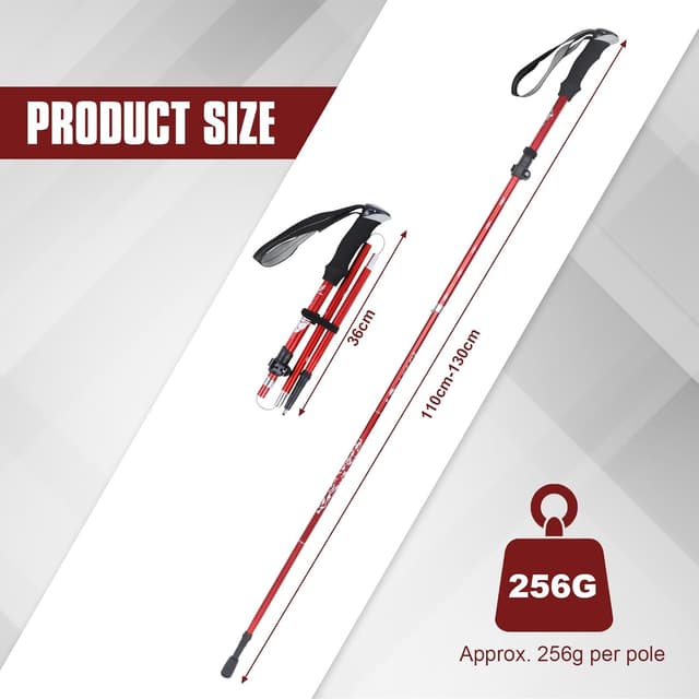 Thumbnail 1 de VINATO Bastones de Senderismo Plegables 2 Unidades