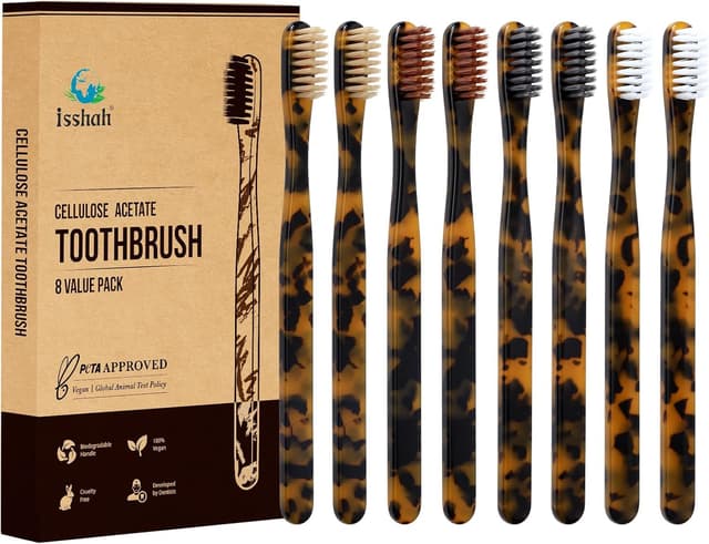 Imagen de Isshah Cellulose Acetate Toothbrushes 8-count en OfertitasTOP
