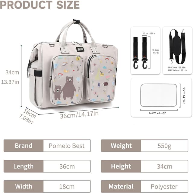 Thumbnail 5 de Pomelo Best Bolso Cambiador Bebé impermeable 36 cm