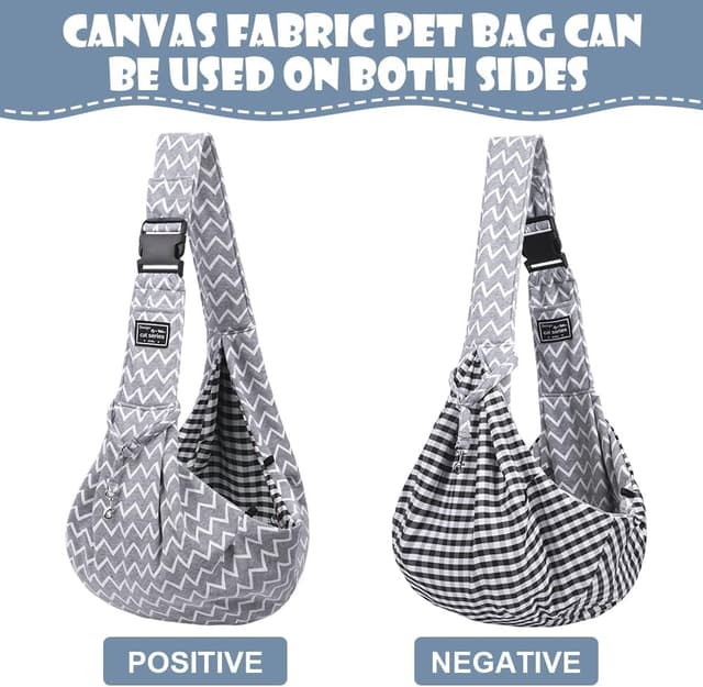 Detalle de Adiwo Hundetragetasche Welpen – wendbare Transporttasche für kleine Hunde bis 7,5 kg mit verstellbaren Schultergurten