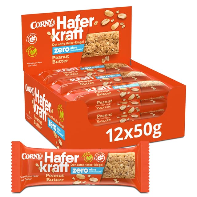 Imagen de Corny Haferkraft Zero Peanut 12x50g Riegel en OfertitasTOP