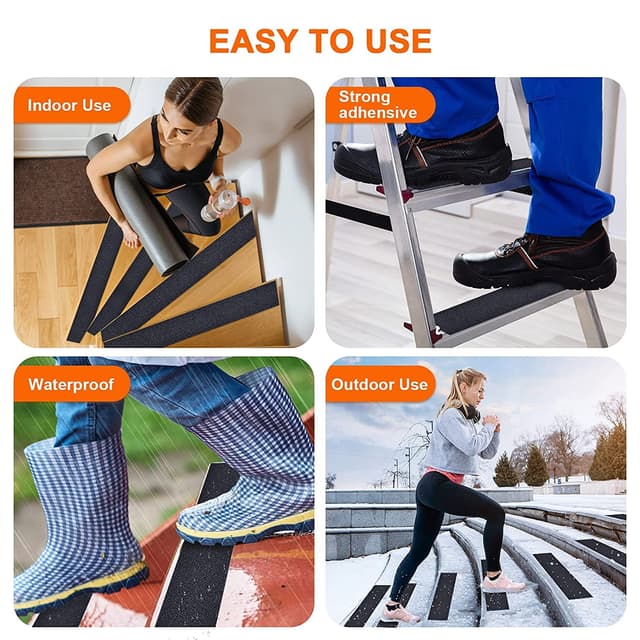 Detalle de OQingluan Anti Slip Tape for Steps, 10cm x 18m non-slip adhesive tape (black)