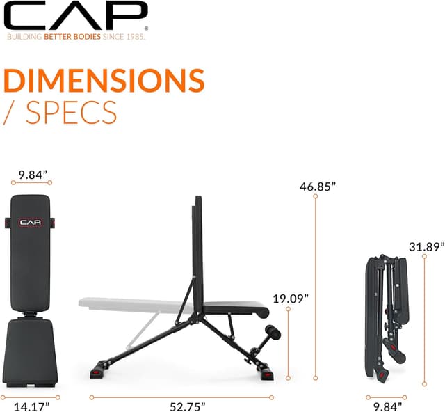 Thumbnail 4 de CAP Barbell Adjustable Utility Weight Bench ๐