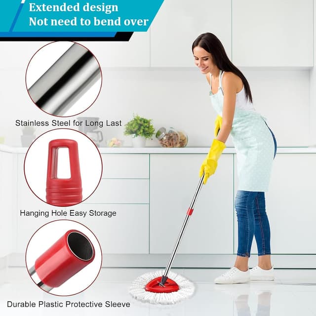 Detalle 2 de ALIANSHENG Spin Mop Head Replacement Set