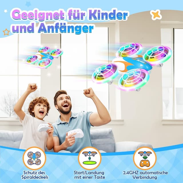 Detalle 2 de Zookao Mini Drohne für Kinder ab 6 Jahren mit LED-Lichtern und 360°-Flips