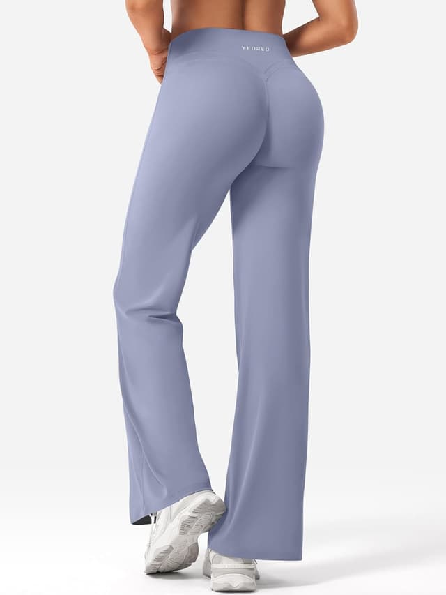 Detalle de YEOREO Straight Leggings für Damen mit hoher Taille, nahtlos & blickdicht (No Front Seam)