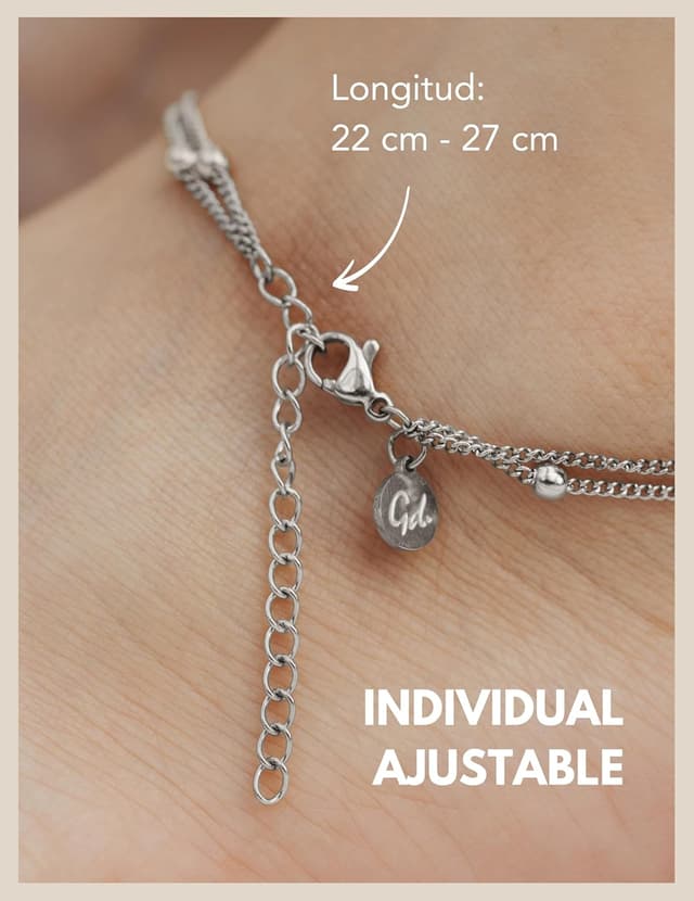 Detalle 2 de Cadena de tobillo ajustable 22–27 cm 💍