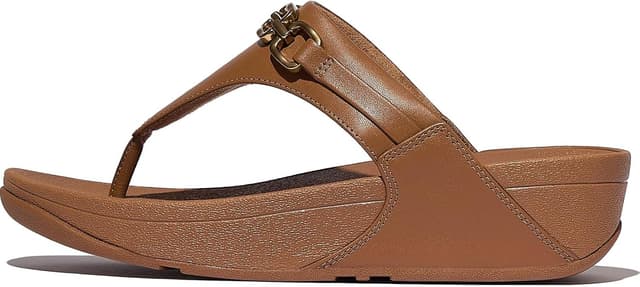 Detalle de Fitflop Women’s Lulu Square-chain leather toe-post sandals