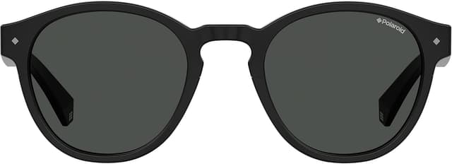Detalle 2 de Occhiali da sole unisex Polaroid con lenti grigie polarizzate, nero (calibro 49)