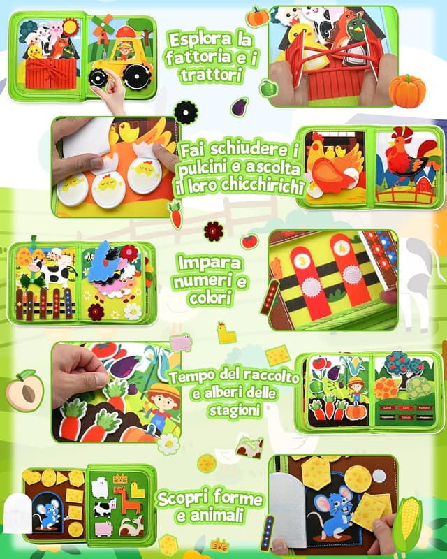 Detalle de Meafeng Busy Board libro Montessori sensoriale 1 anno