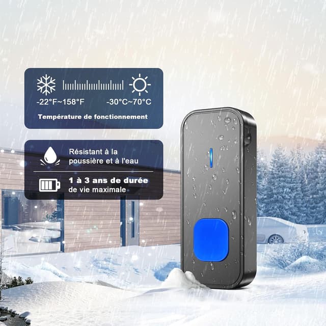 Thumbnail 3 de SURFOU Sonnette sans Fil 400M 📢