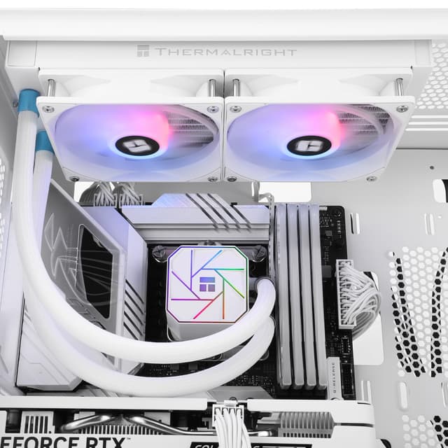 Detalle 2 de Thermalright AQUA ELITE 360 Weiß V3 AIO-Wasserkühler mit 3×120-mm-PWM-Lüftern für AMD AM4/AM5 & Intel (inkl. ARGB)
