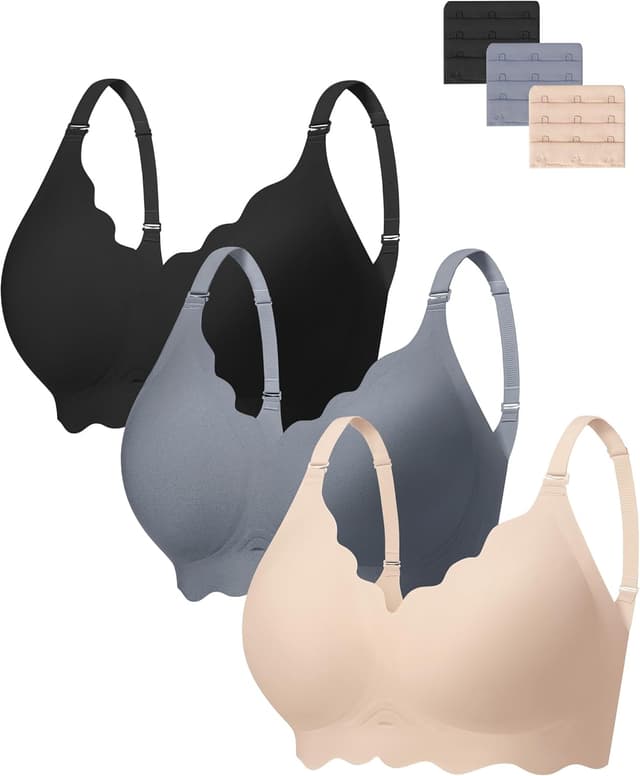 Detalle de Angelhood Seamless Jelly Push Up Wireless Bra (V-Neck, No Underwire)