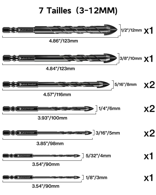 Detalle de Coffret forets métaux HSS titane 13 pièces