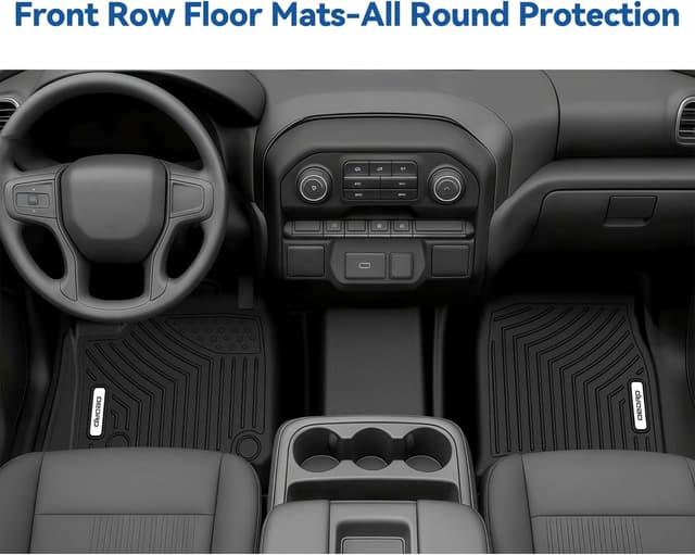 Detalle 2 de OEDRO Custom Fit TPE Floor Mats for 2017-2026 Ford F-250/F-350 Super Duty Crew Cab (with Under Storage Box)