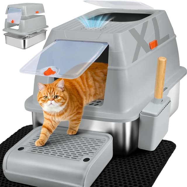 Detalle de SZEETECH Katzenklo Edelstahl XL 60x40x39,5