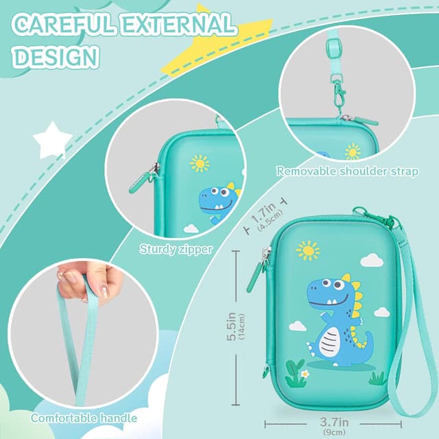 Detalle de Leayjeen Kids Smart Phone Bag (EVA) with Strap and Handle – Green (Bag Only)