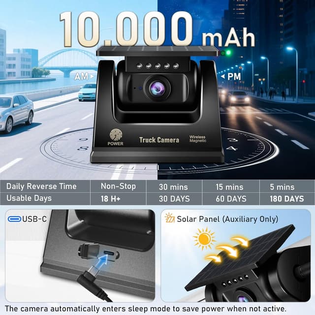 Thumbnail 3 de URVOLAX Rückfahrkamera Kabellos 7 Zoll CarPlay