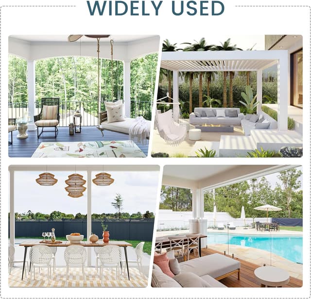 Thumbnail 6 de PONY DANCE Terrasse Vorhänge Outdoor (4er-Set) mit abnehmbaren Schlaufen, Grau – 213 x 132 cm