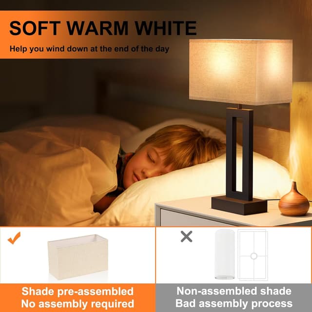 Detalle 1 de Seealle Touch Lamp Set 3-Way Dimmable