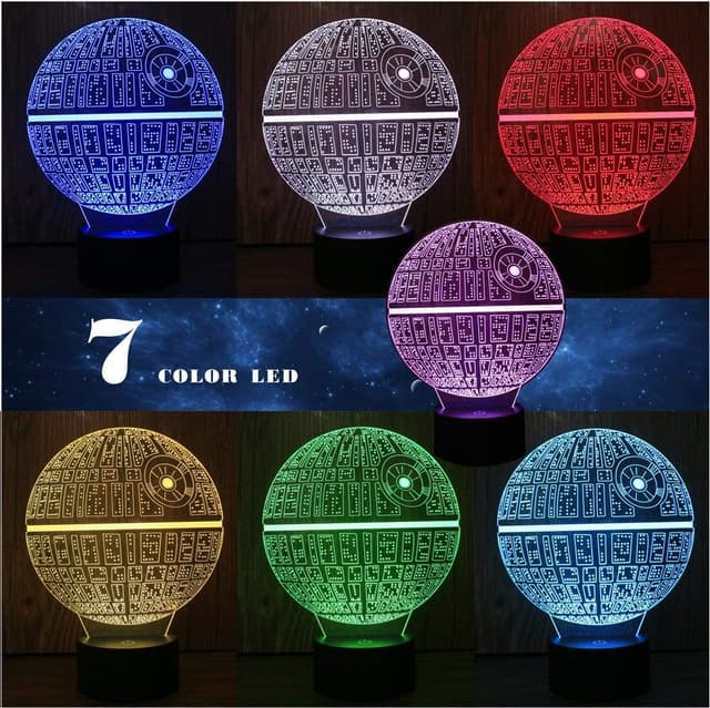 Detalle 1 de yiyicas 3D Illusion Lamp 7‑colour Night Light