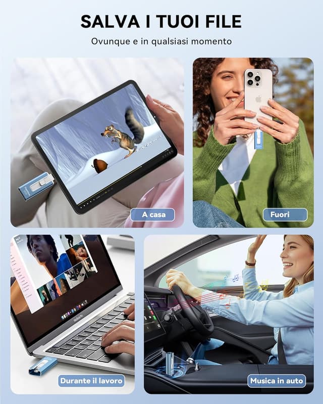 Thumbnail 5 de Chiavetta USB 256GB per iPhone con Lightning e Type-C 📱