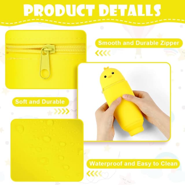 Detalle de Vicloon astuccio telescopico in silicone 2 in 1 con cerniera impermeabile “Pulcino”