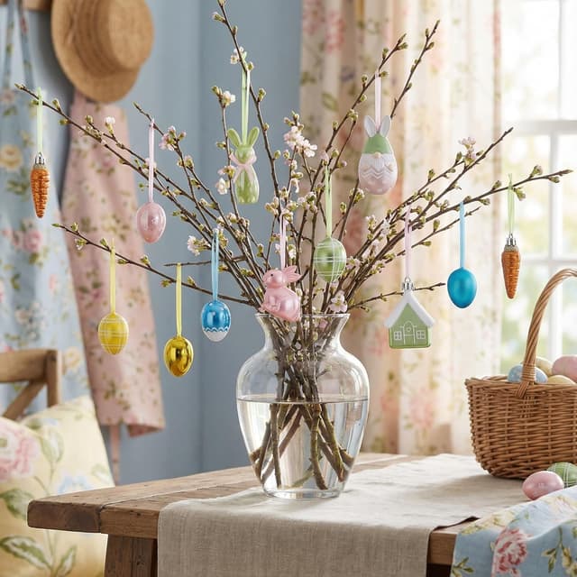 Detalle 2 de Victor's Workshop Ostereier zum Aufhängen 12er Set