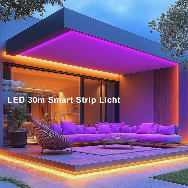 Thumbnail 6 de VKH LED Strip 30 m (2×15 m) RGB, selbstklebend mit Fernbedienung, App und Musik-Sync
