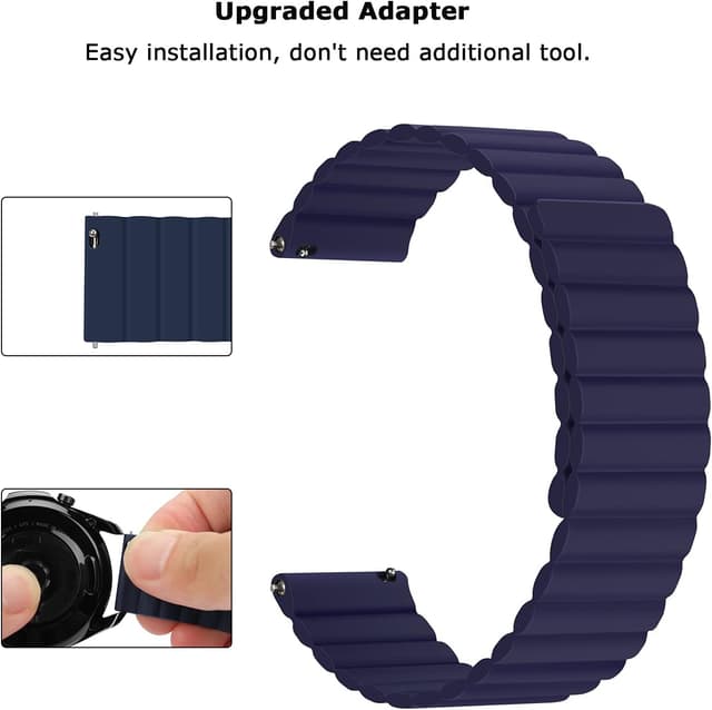 Detalle 2 de Tasikar 20mm silicone magnetic strap for Galaxy Watch