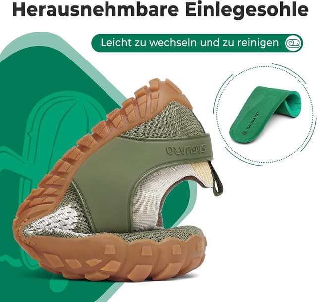 Detalle 2 de SAGUARO Knit Barfußschuhe mit Zero-Drop, rutschfester Sohle & breiter Zehenbox (Gr. 36–48)