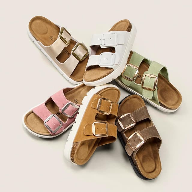 Detalle de Project Cloud Genuine Leather Platform Sandals for Women with Cork Footbed