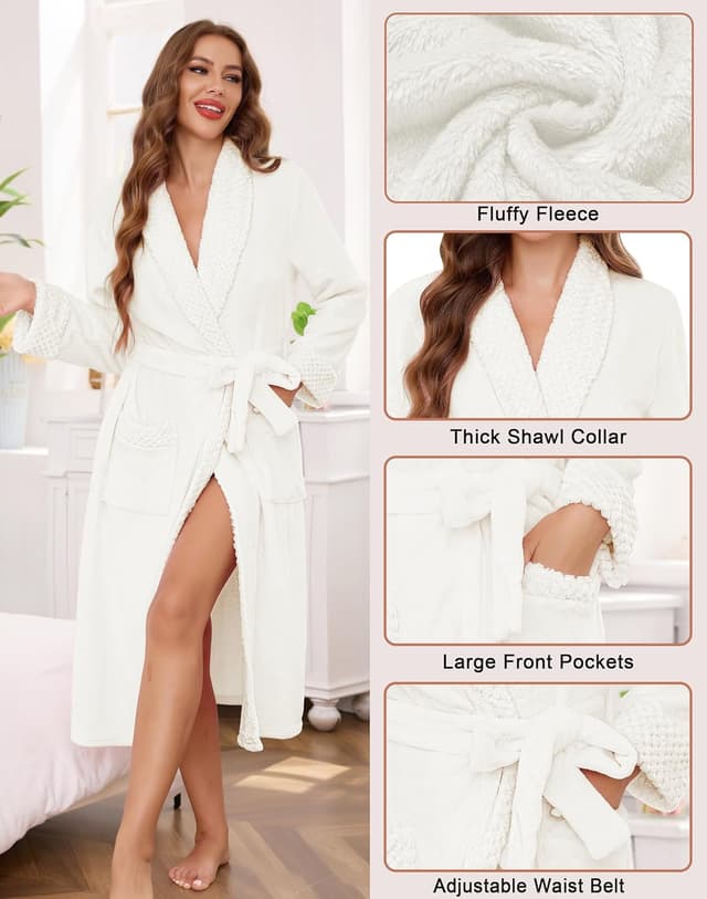 Thumbnail 2 de Lovasy Bata Mujer Invierno Felpa con bolsillos