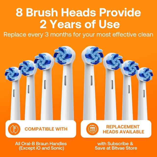 Detalle de Bitvae R1 Rotating Electric Toothbrush (Black) with 8 Brush Heads, 60-Day Battery Life, 5 Cleaning Modes
