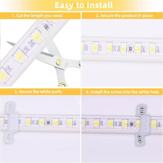 Detalle 2 de pcning Strisce LED SMD 5730 120 LED/m 220V IP67 6 m Bianco Caldo 3000K con clip di montaggio