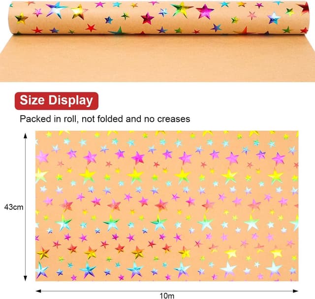 Thumbnail 1 de HBell Kraft Wrapping Paper Roll 10m