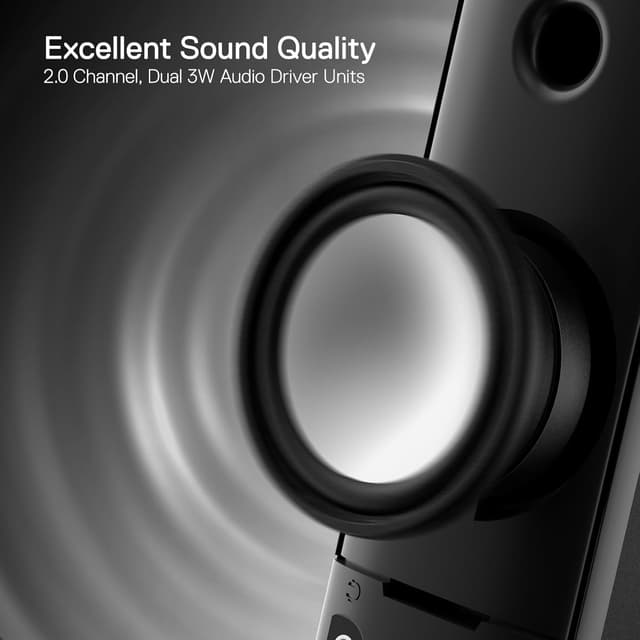 Detalle de Redragon GS550 Orpheus 2.0 Channel PC Gaming Sound Bar Speakers (USB powered, 3.5mm, red backlit)